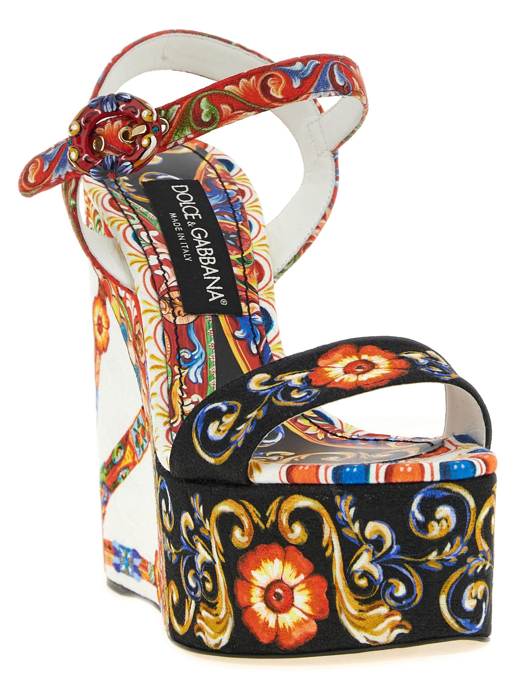Dolce & Gabbana Multicolor Viscose Wedge Sandals