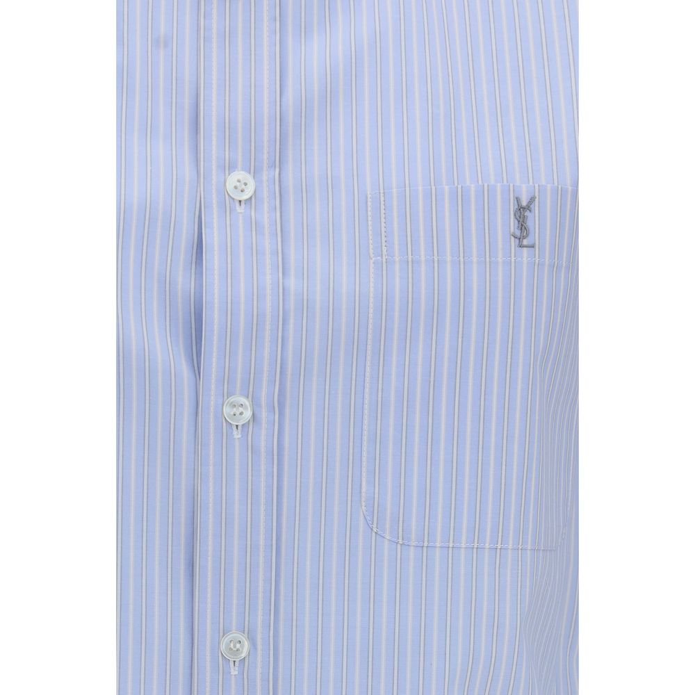 Saint Laurent Blue Cotton Pattern Shirt
