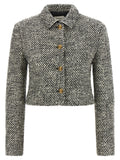 Versace Bicolor Virgin Wool Full-Length Jacket
