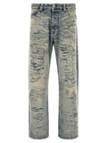 Diesel Blue Cotton Relaxed Fit Jeans