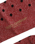 Dolce & Gabbana Maroon Polka Dot Over The Calf Accessory Socks
