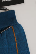 Dolce & Gabbana Men Blue Cotton Stretch Mid Calf Accessory Socks