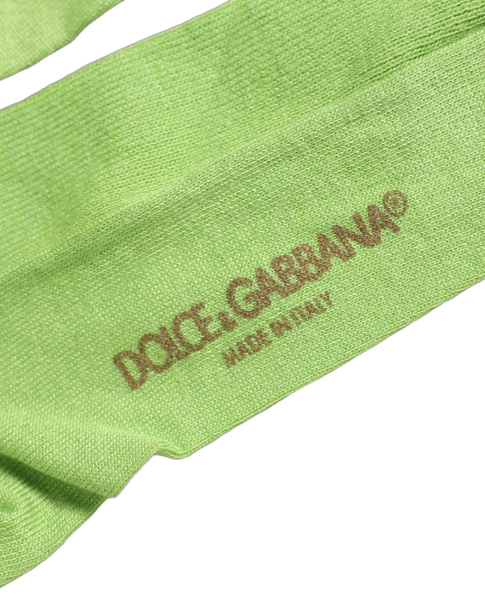 Dolce & Gabbana Men Green Viscose Over The Calf Accessory Socks