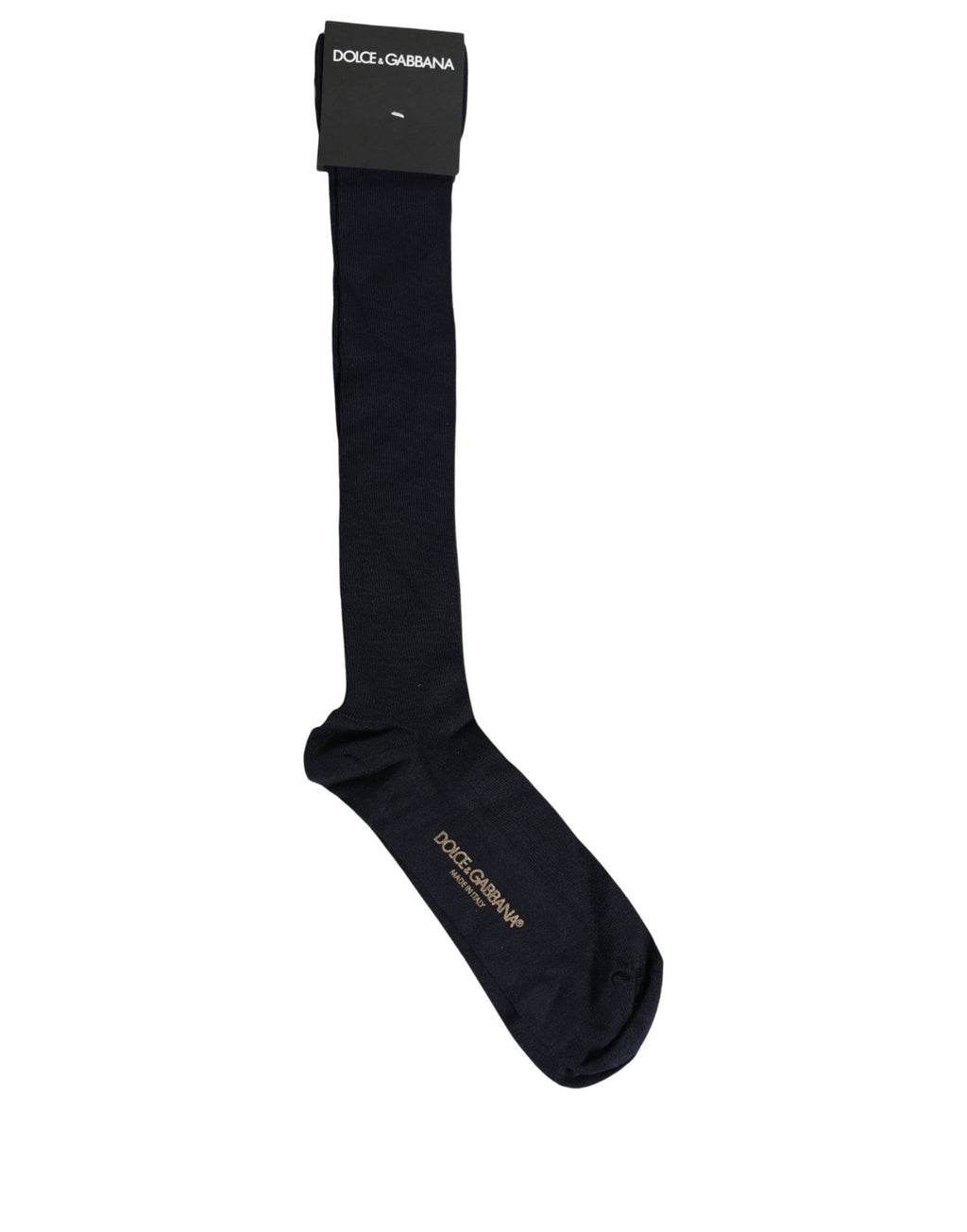 Dolce & Gabbana Men Dark Blue Viscose Over The Calf Accessory Socks