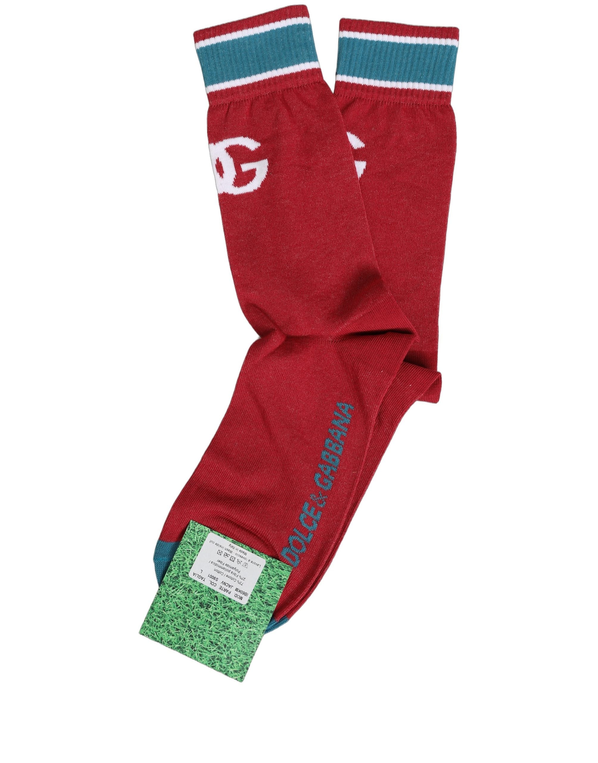 Dolce & Gabbana Men Multicolor Cotton Mid Calf Accessory Socks