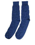 Dolce & Gabbana Royal Blue Checkered Silk Mid Calf Accessory Socks