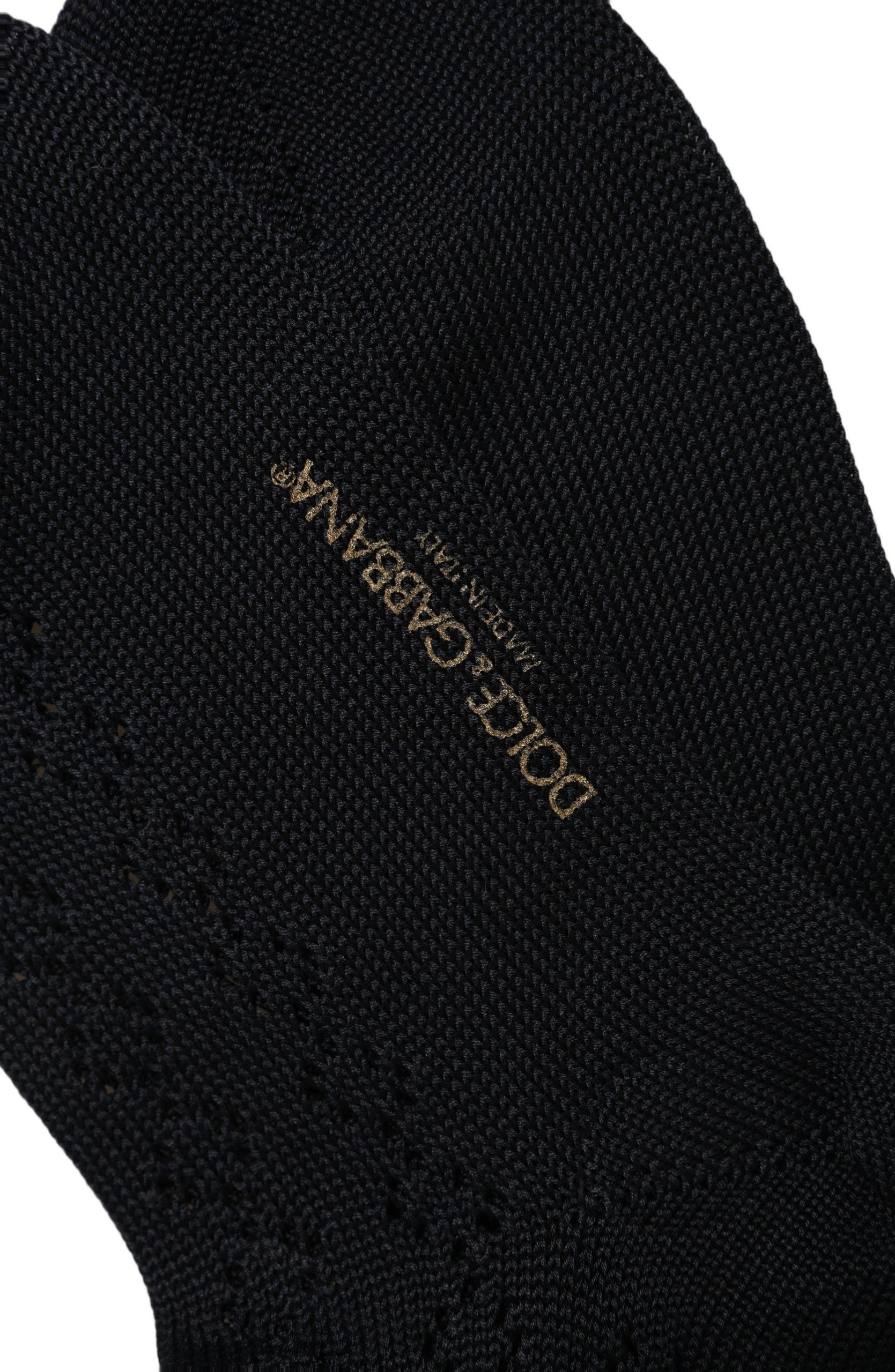 Dolce & Gabbana Dark Blue Cotton Knit Mid Calf Accessory Socks