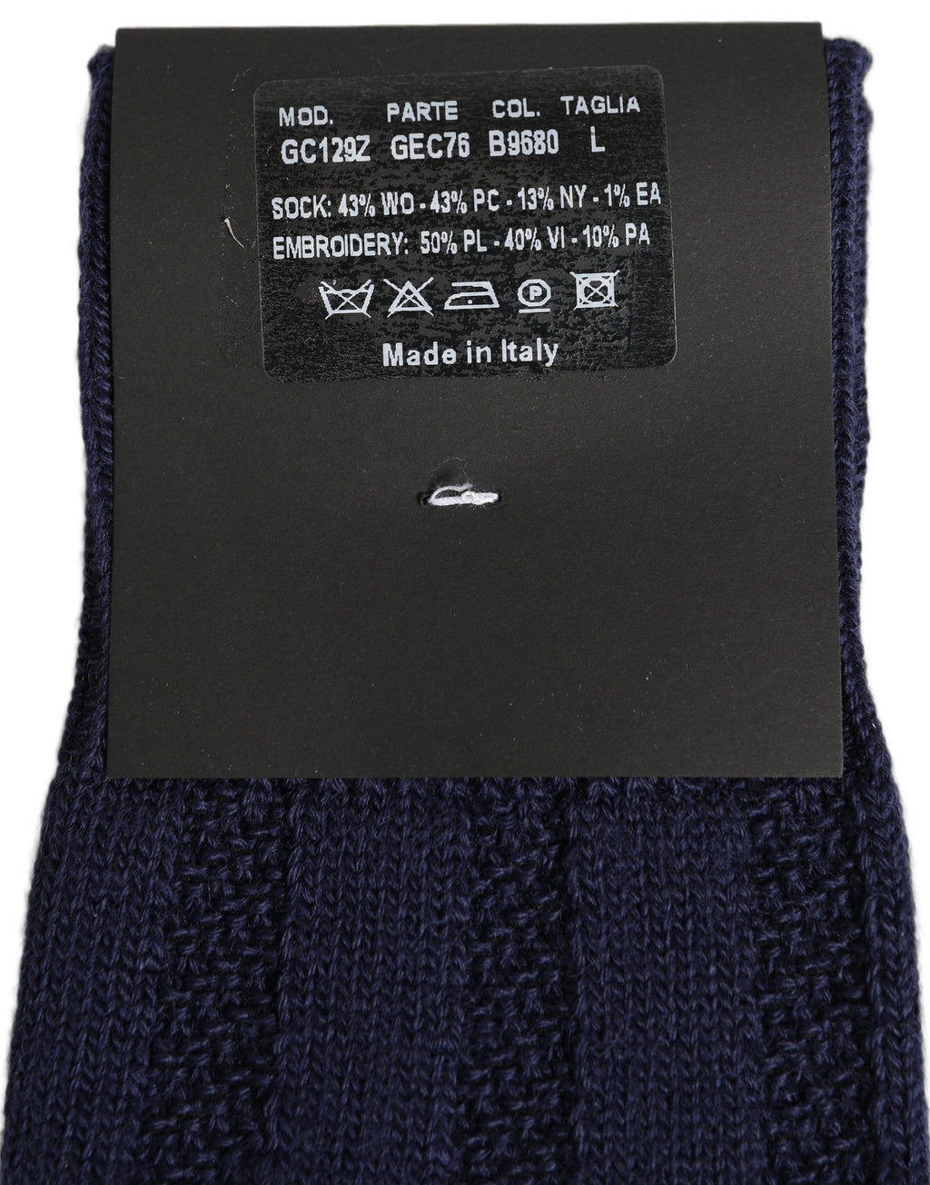 Dolce & Gabbana Navy Blue Wool Crest Logo Knee High Accessory Socks