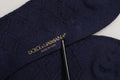 Dolce & Gabbana Navy Blue Wool Crest Logo Knee High Accessory Socks