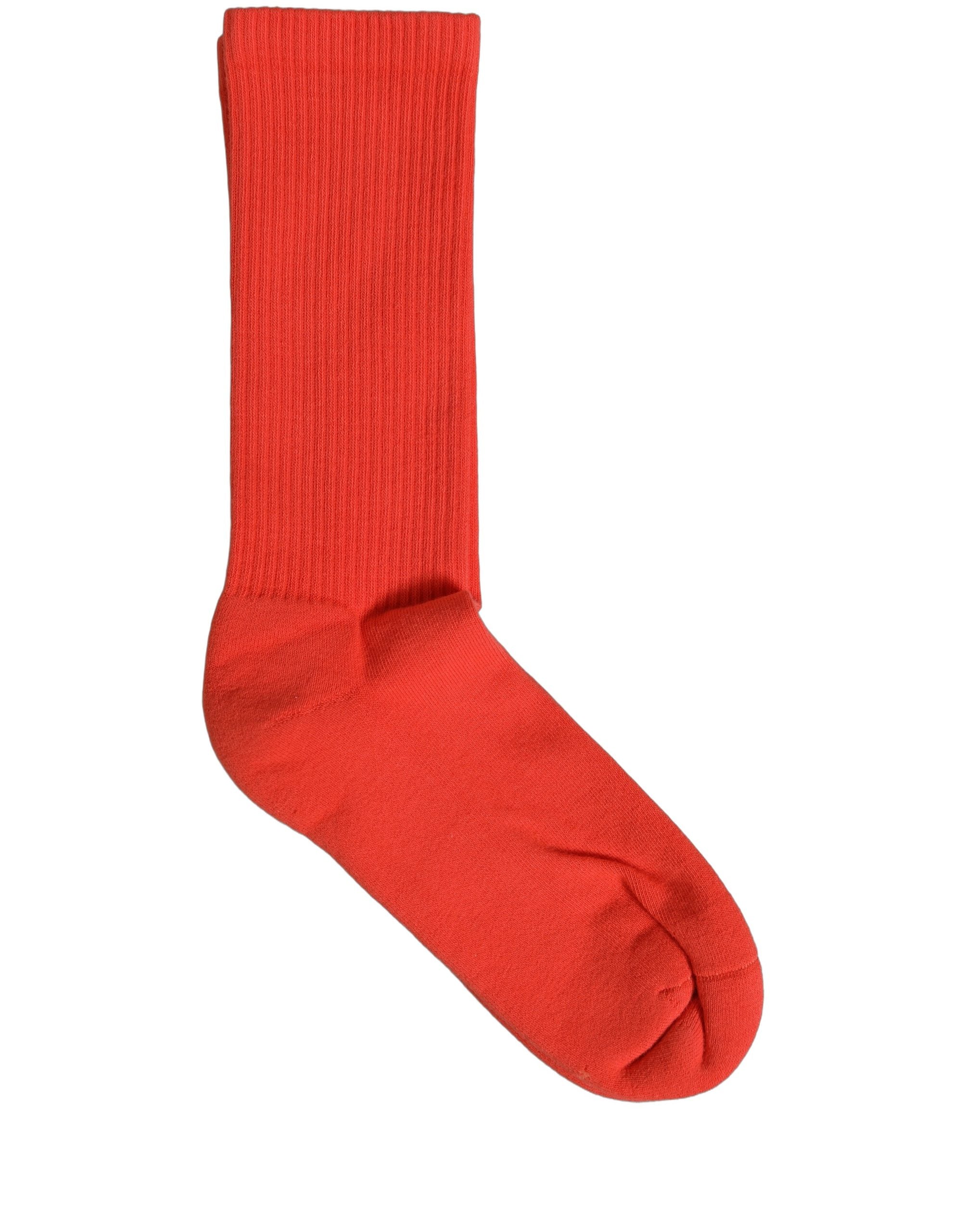 Dolce & Gabbana Red Cotton Ribbed Mid Calf Women Accessory Socks