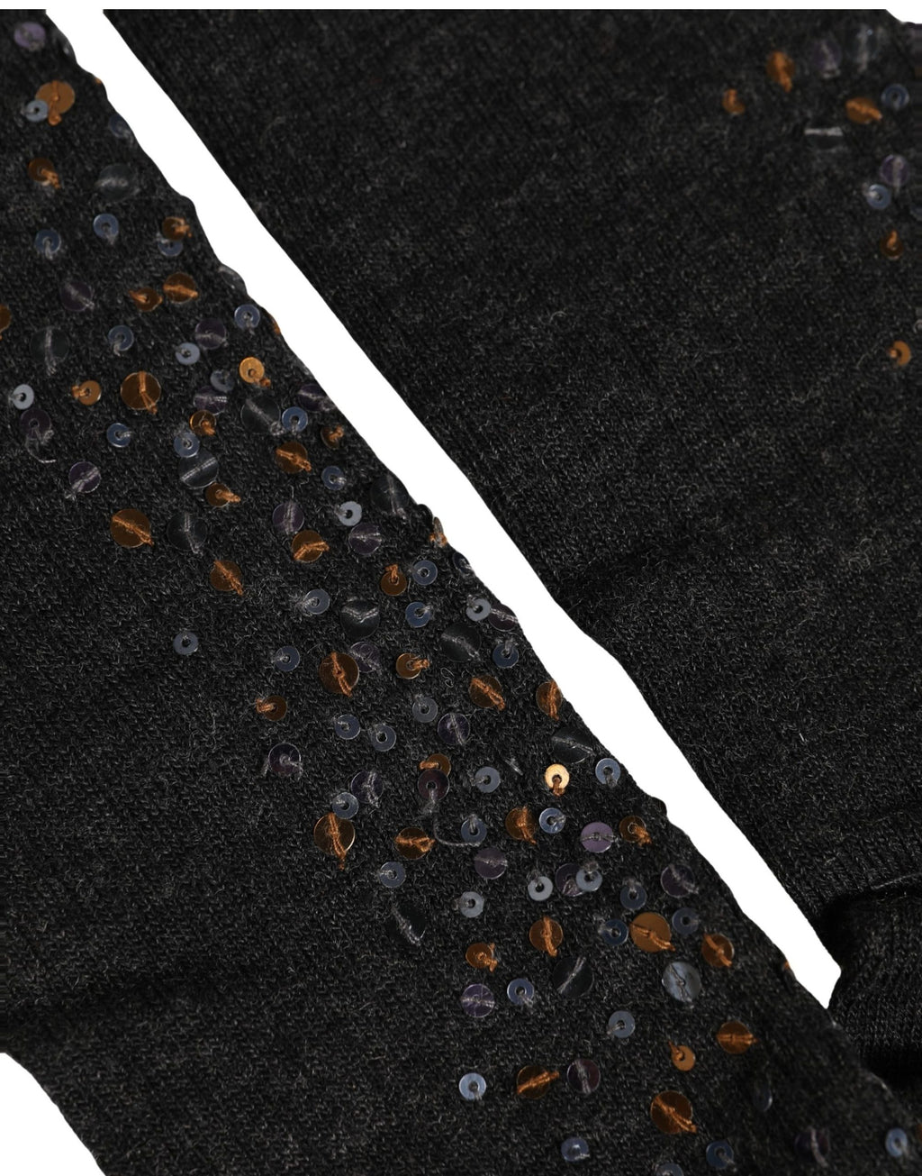 Dolce & Gabbana Dark Gray Sequined Wool Knee High Accessory Socks