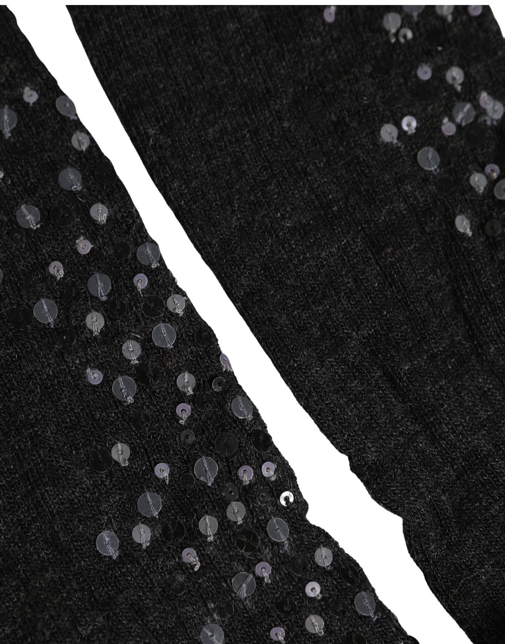 Dolce & Gabbana Dark Gray Sequined Wool Knee High Accessory Socks