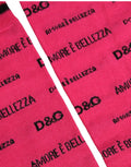 Dolce & Gabbana Pink Cotton Logo Print Mid Calf Accessory Socks