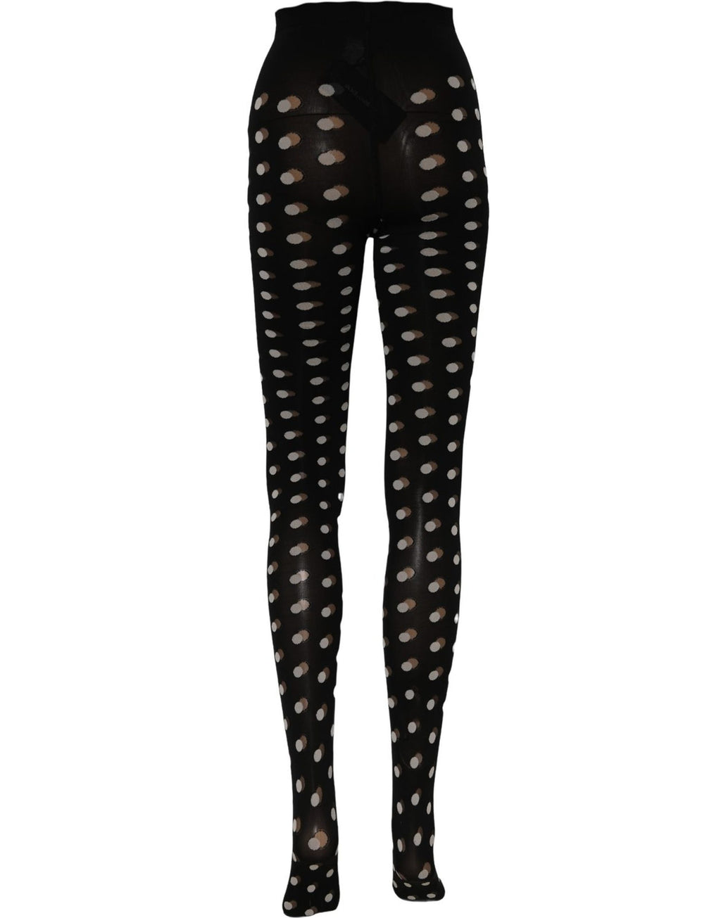 Dolce & Gabbana Black Polka Dot Fishnet Pantyhose Stockings Socks
