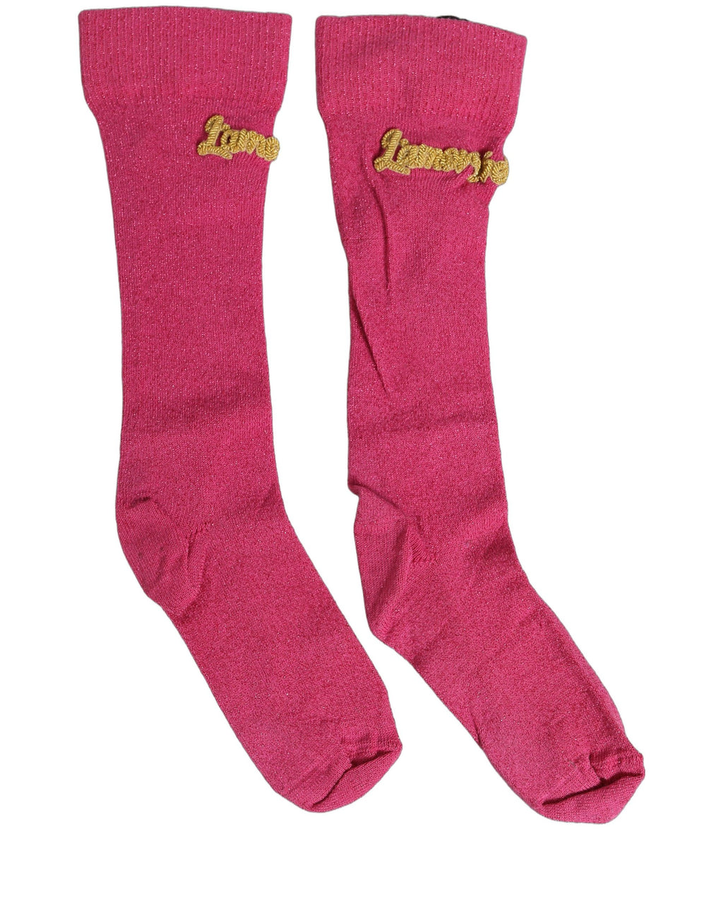 Dolce & Gabbana Pink Embroidered Cotton Mid Calf Accessory Socks