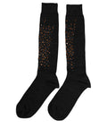 Dolce & Gabbana Dark Gray Sequined Wool Knee High Accessory Socks