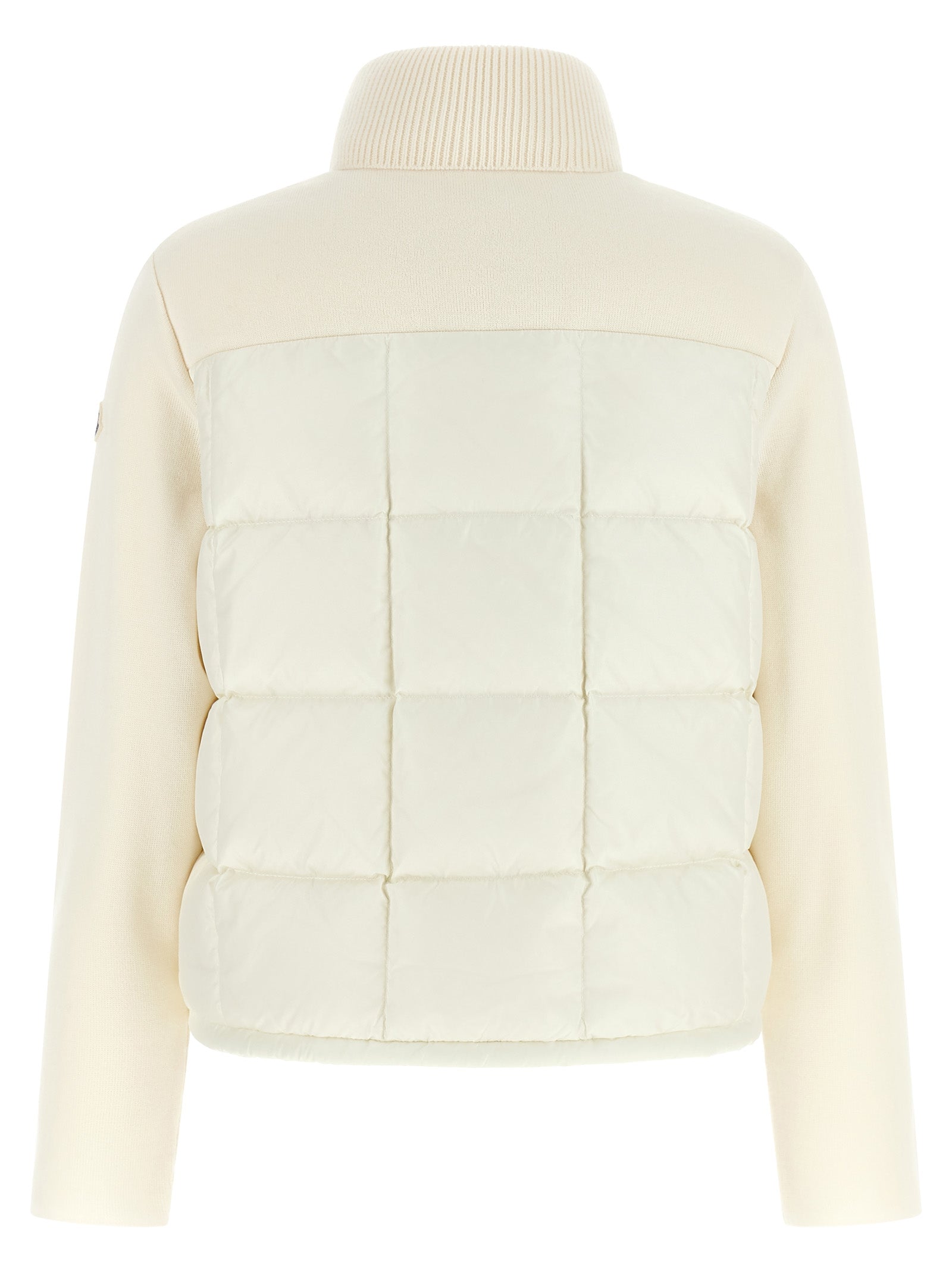 Moncler White Virgin Wool Full-Length Jacket