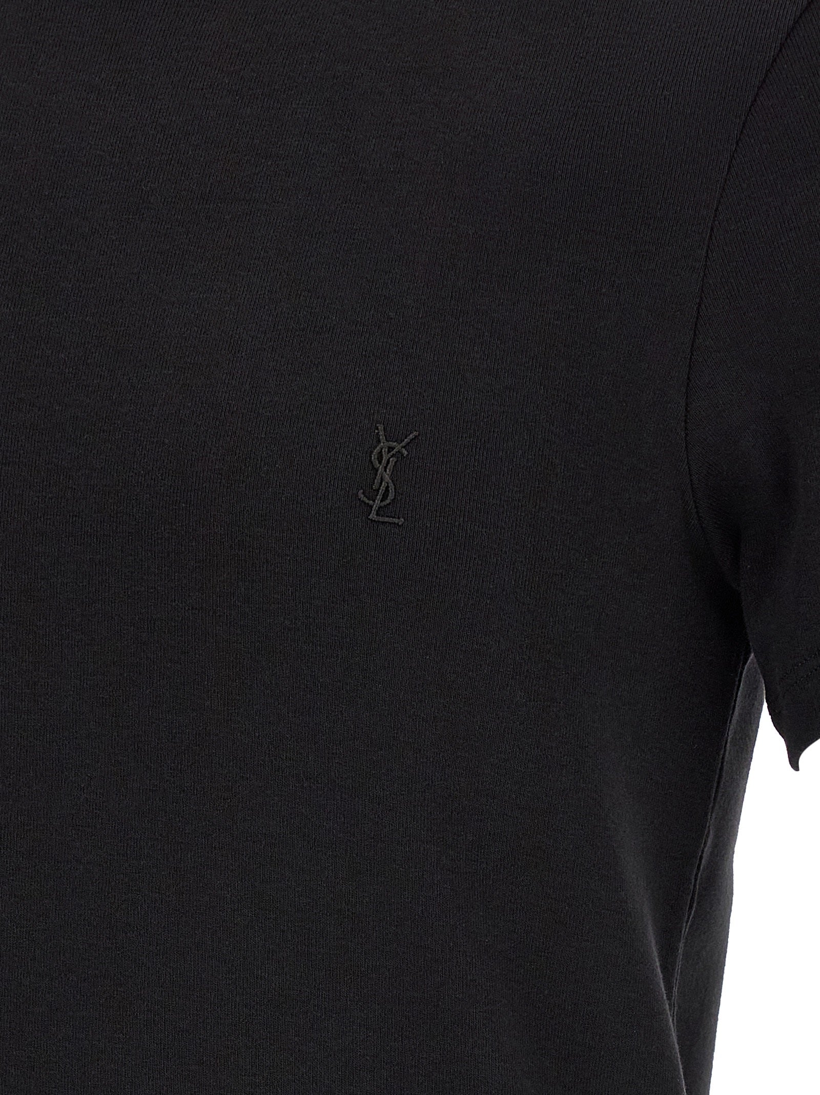 Saint Laurent Black Cotton T-Shirt