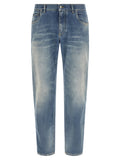 Dolce & Gabbana Blue Cotton Straight-Leg Jeans