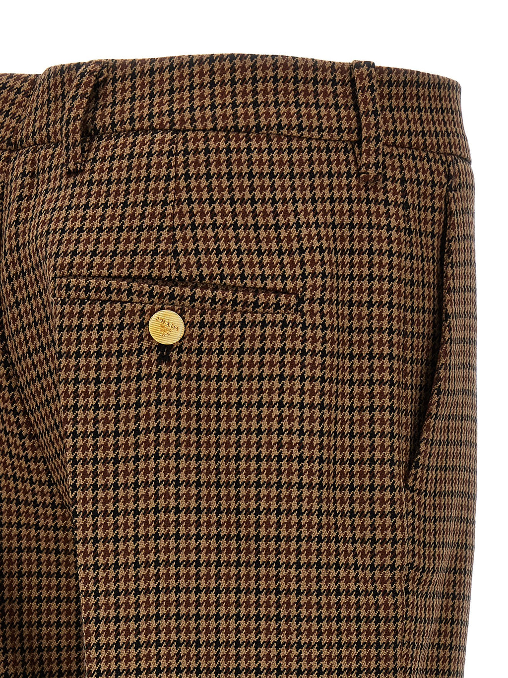 Prada Brown Virgin Wool Casual Pants