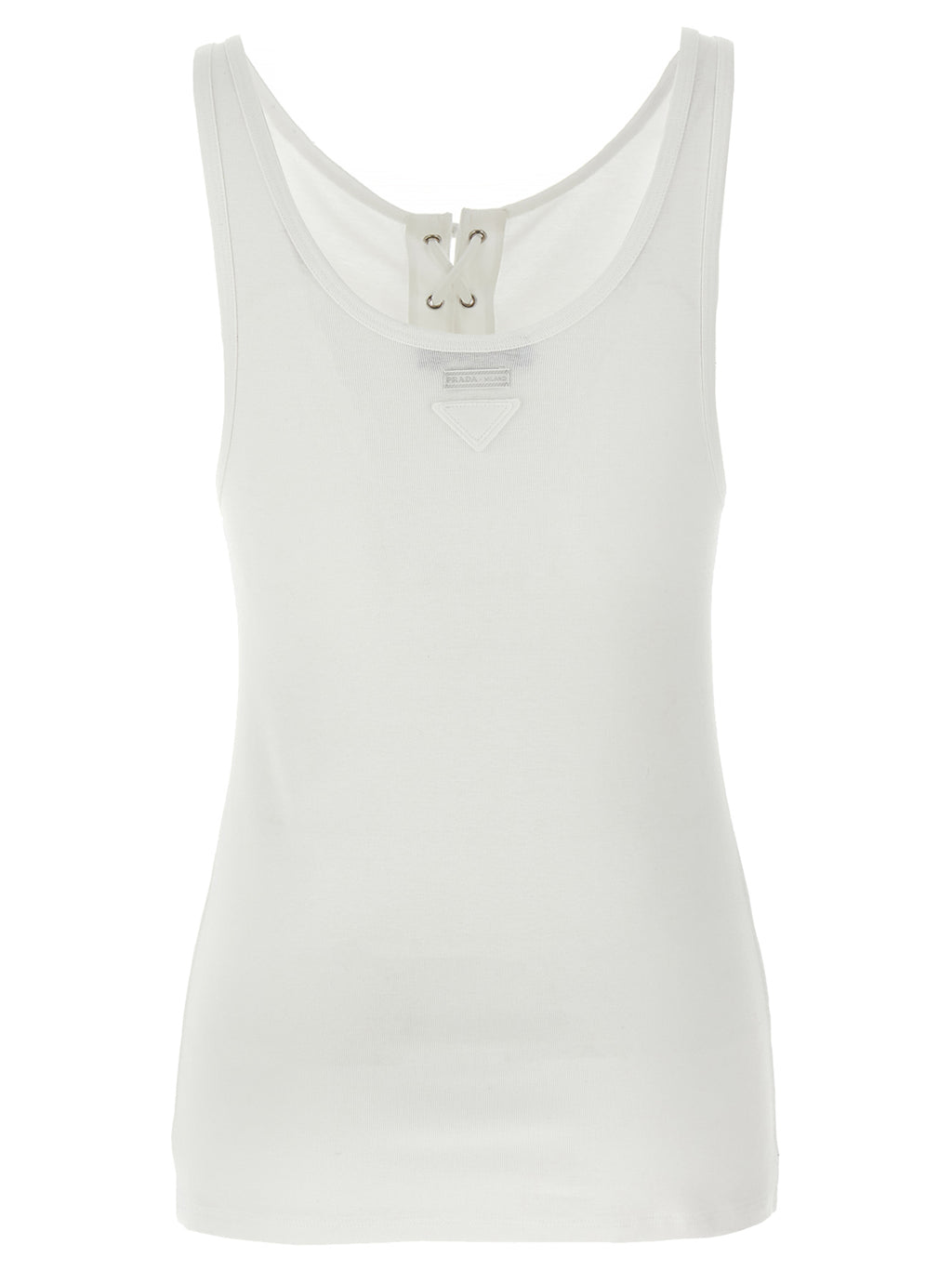 Prada White Cotton Tank Tops