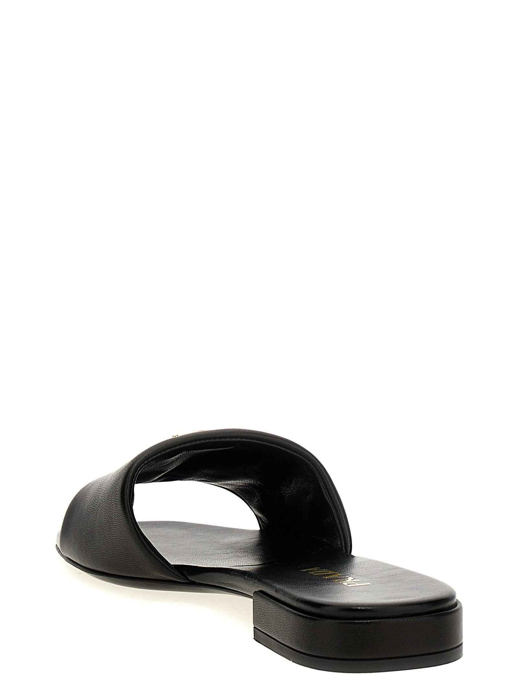 Prada Black Lamb Leather Slides