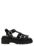 Prada Black Calfskin Flat Sandals