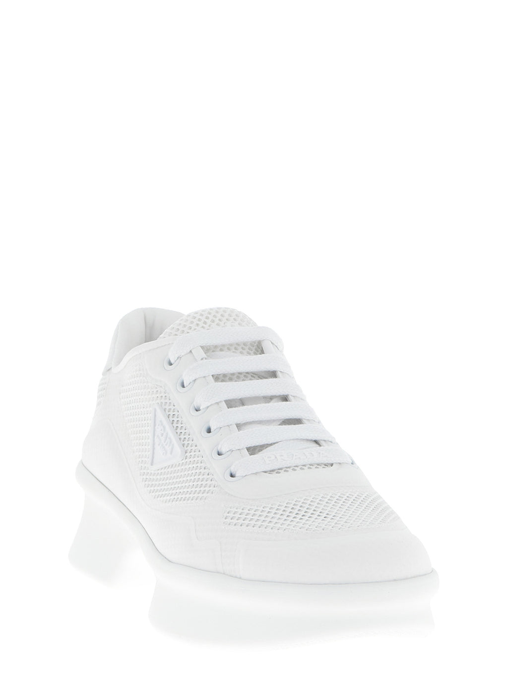 Prada White Polyester Athletic Sneakers
