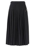 Prada Gray Virgin Wool Midi Skirt