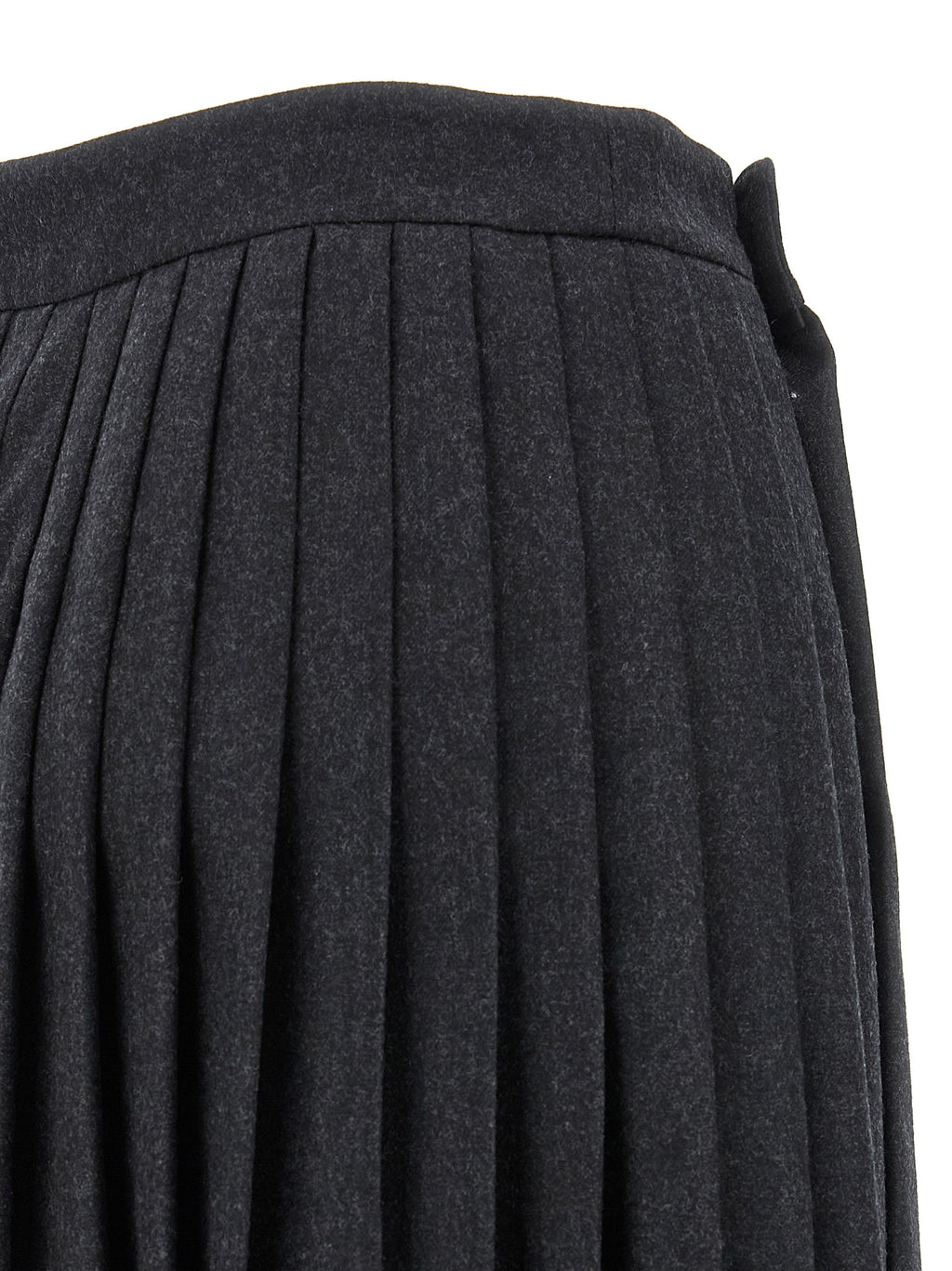 Prada Gray Virgin Wool Midi Skirt