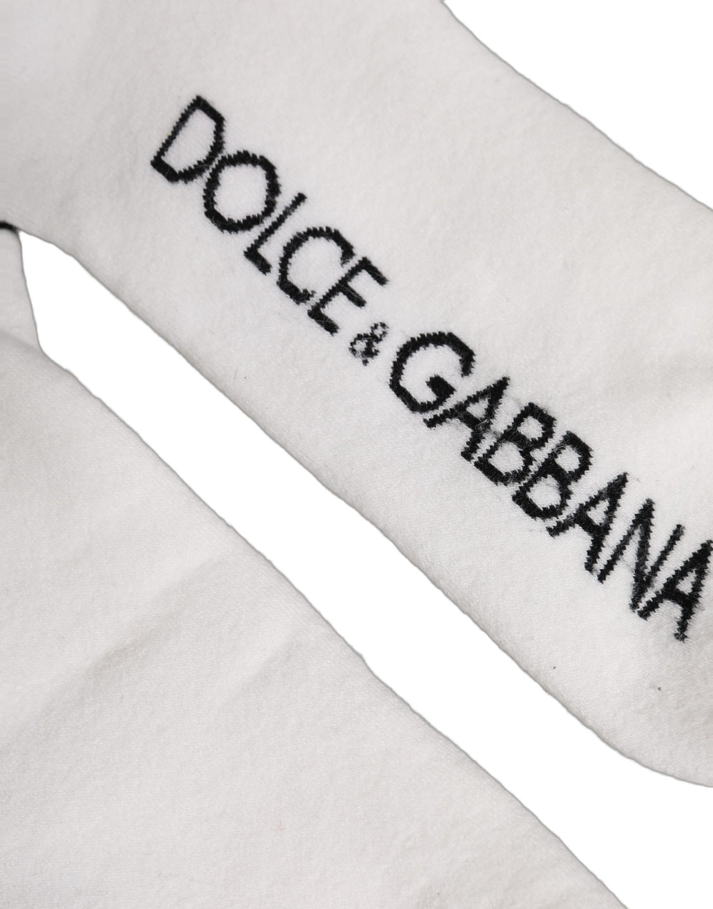 Dolce & Gabbana White Black Cotton Ankle Length DG Logo Socks
