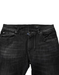 Dolce & Gabbana Dark Gray Washed Cotton Skinny Men Denim Jeans