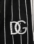 Dolce & Gabbana Black Striped DG Patch Men Sweatpants Pants
