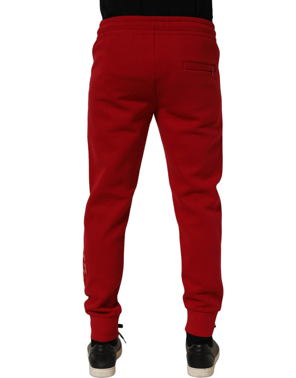 Dolce & Gabbana Red Cotton Drawstring Jogger Men Trouser Pants