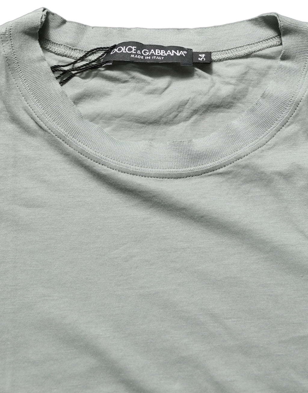 Dolce & Gabbana Green Cotton Short Sleeve Crew Neck T-shirt