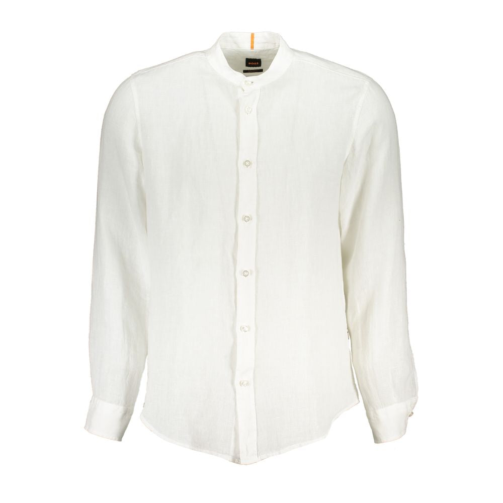 Hugo Boss White Linen Men's Shirt