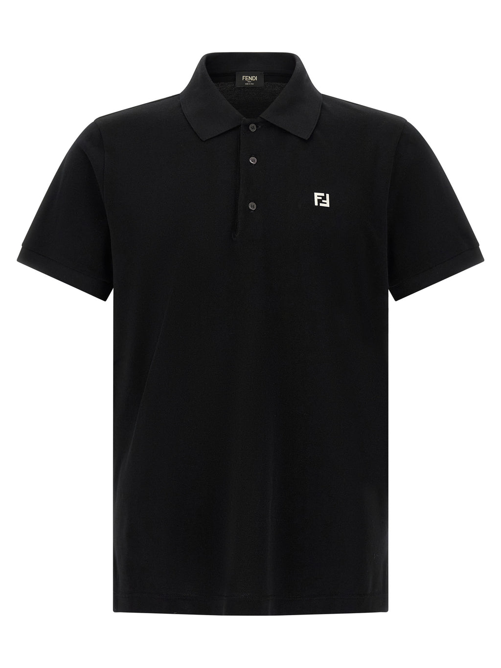 Fendi Black Cotton Polo Shirt
