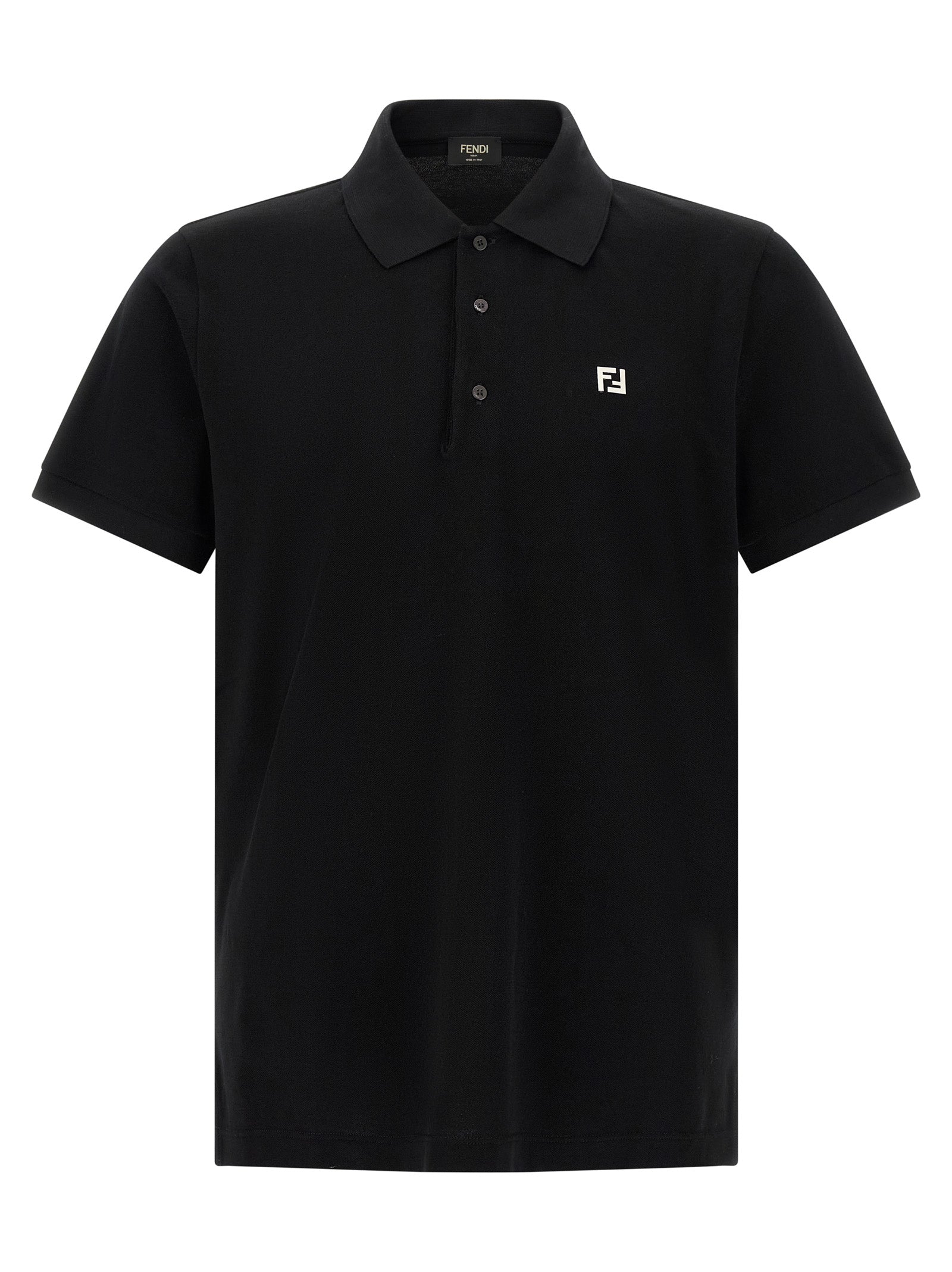 Fendi Black Cotton Polo Shirt