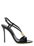 Dolce & Gabbana Black Calfskin Stiletto Heel Sandals