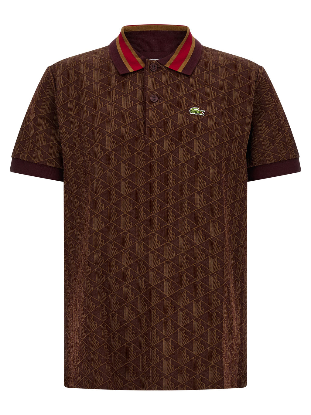 Lacoste Brown Polyester Polo Shirt