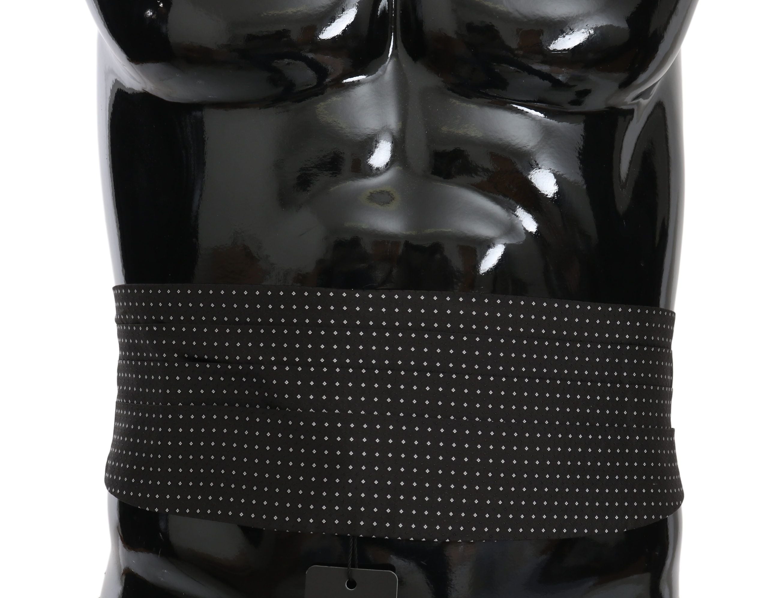 Dolce & Gabbana Dark Gray Dotted Waist Belt Silk Cummerbund