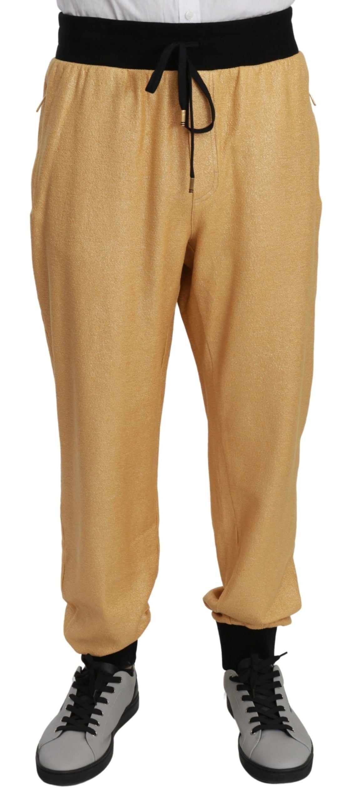 Dolce & Gabbana Goldene Baumwollhose für Herren – Jahr des Schweins
