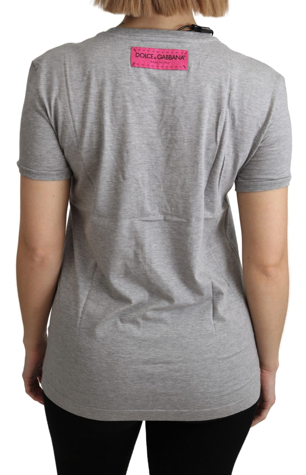 Dolce & Gabbana Grau Baumwolle Amore e Bellezza Top T-Shirt