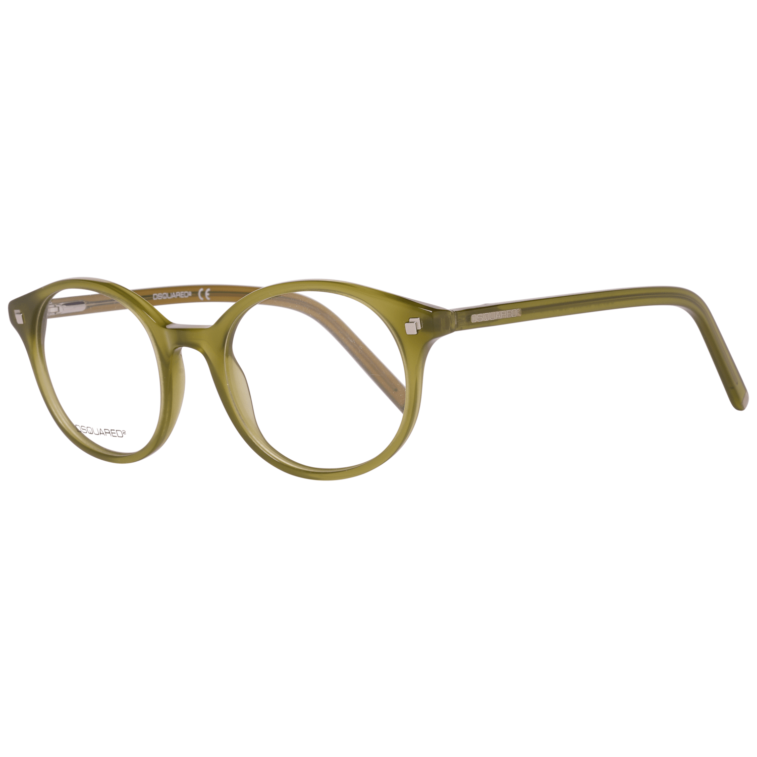 Lunettes unisex de couleur verte Dsquared² avec cadre élégant, vue de face sur fond blanc.