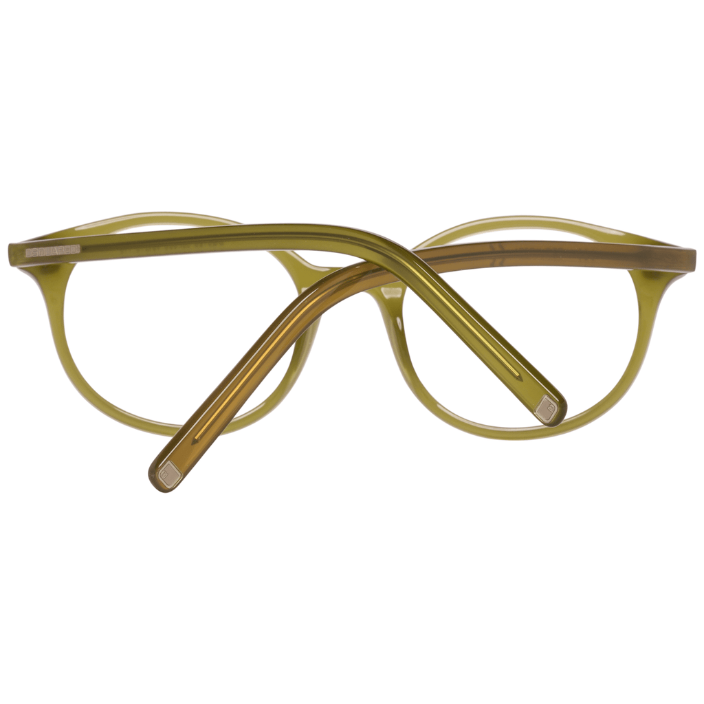 Lunettes unisexes vertes Dsquared² avec cadre en plastique, design moderne et style tendance pour hommes et femmes.