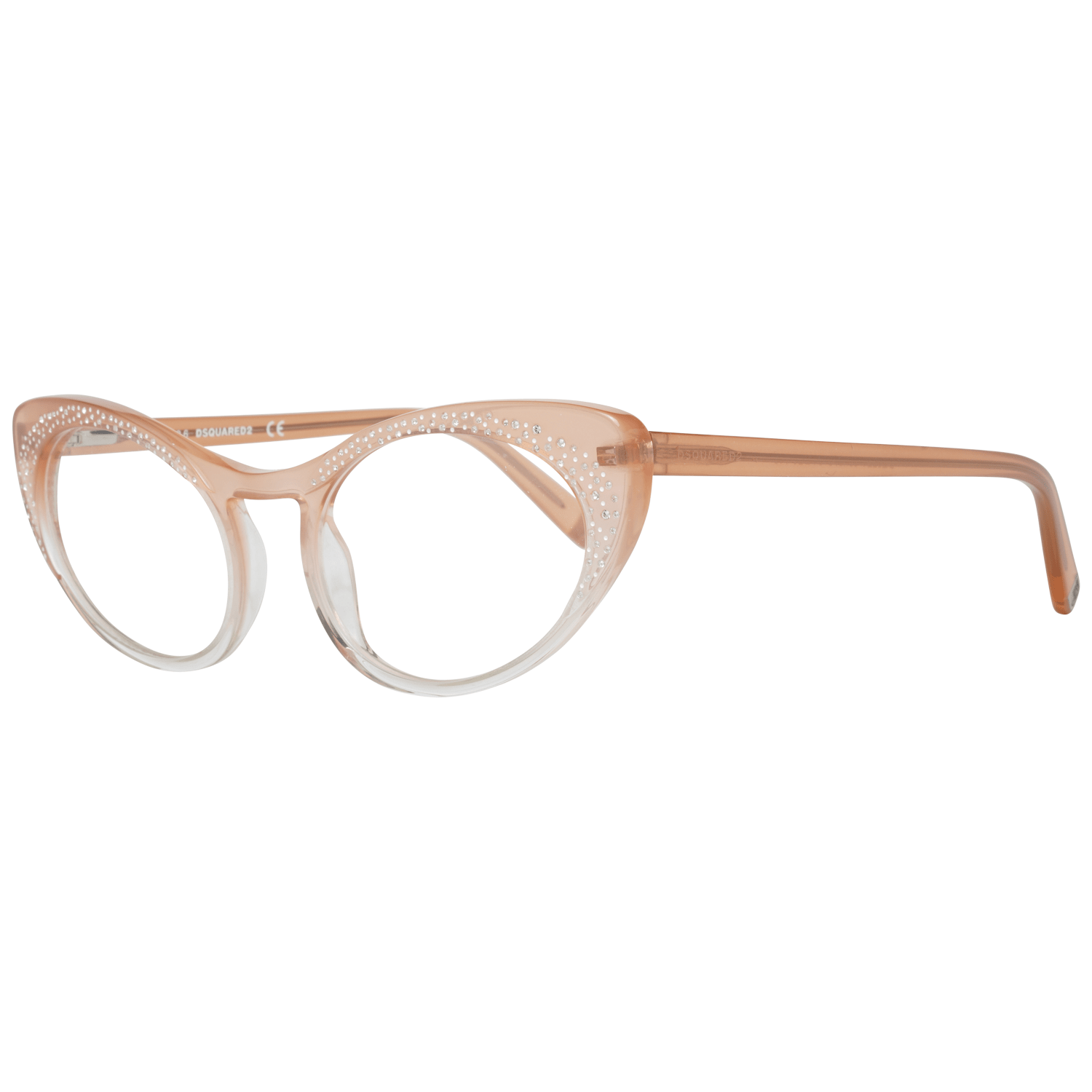 Lunettes pour femmes Dsquared² roses avec monture élégante, vues de face, sur fond blanc.