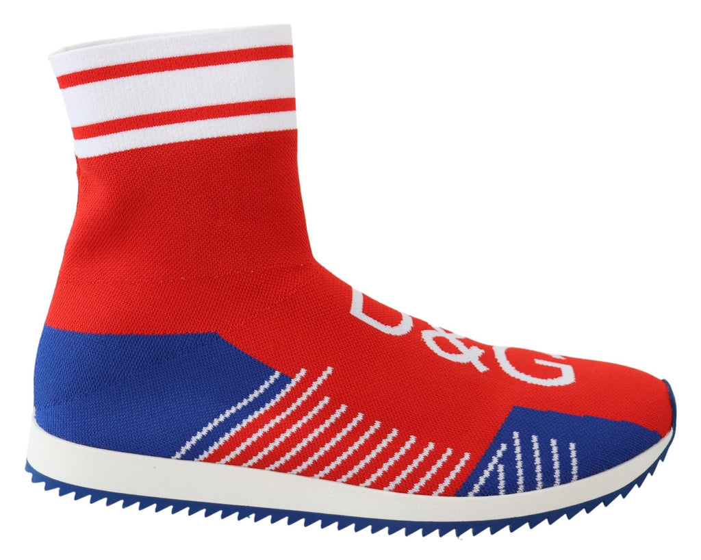 Chaussettes et chaussures sneakers Dolce & Gabbana Sorrento avec logo bleu et rouge, style décontracté pour homme.