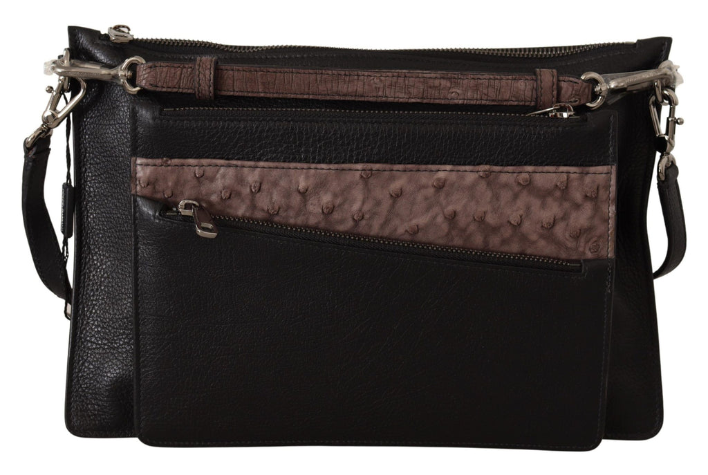 Dolce & Gabbana schwarze Umhängetasche Alta Sartoria aus exotischem Leder