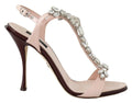 Dolce & Gabbana Pink Crystals Heels Keira Sandalen