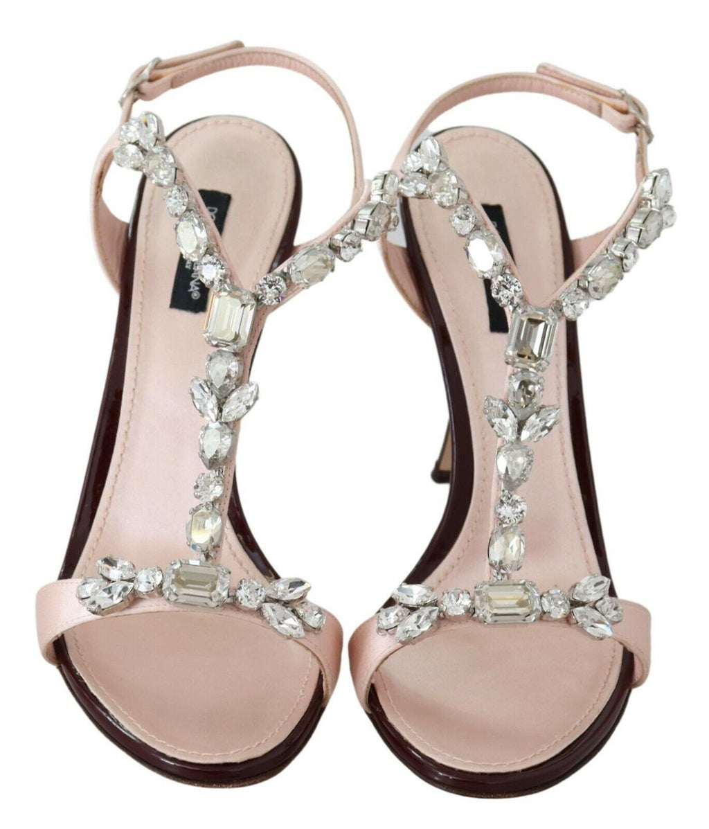 Dolce & Gabbana Pink Crystals Heels Keira Sandalen